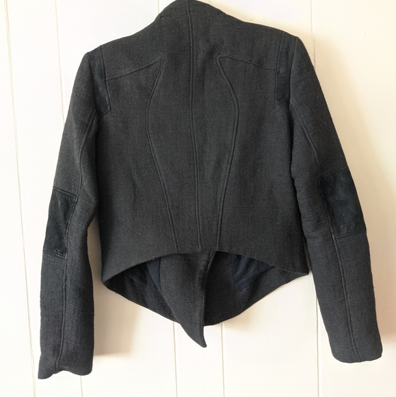 Helmut Lang Black Wool & Leather Moto Jacket M - Picture 5 of 13